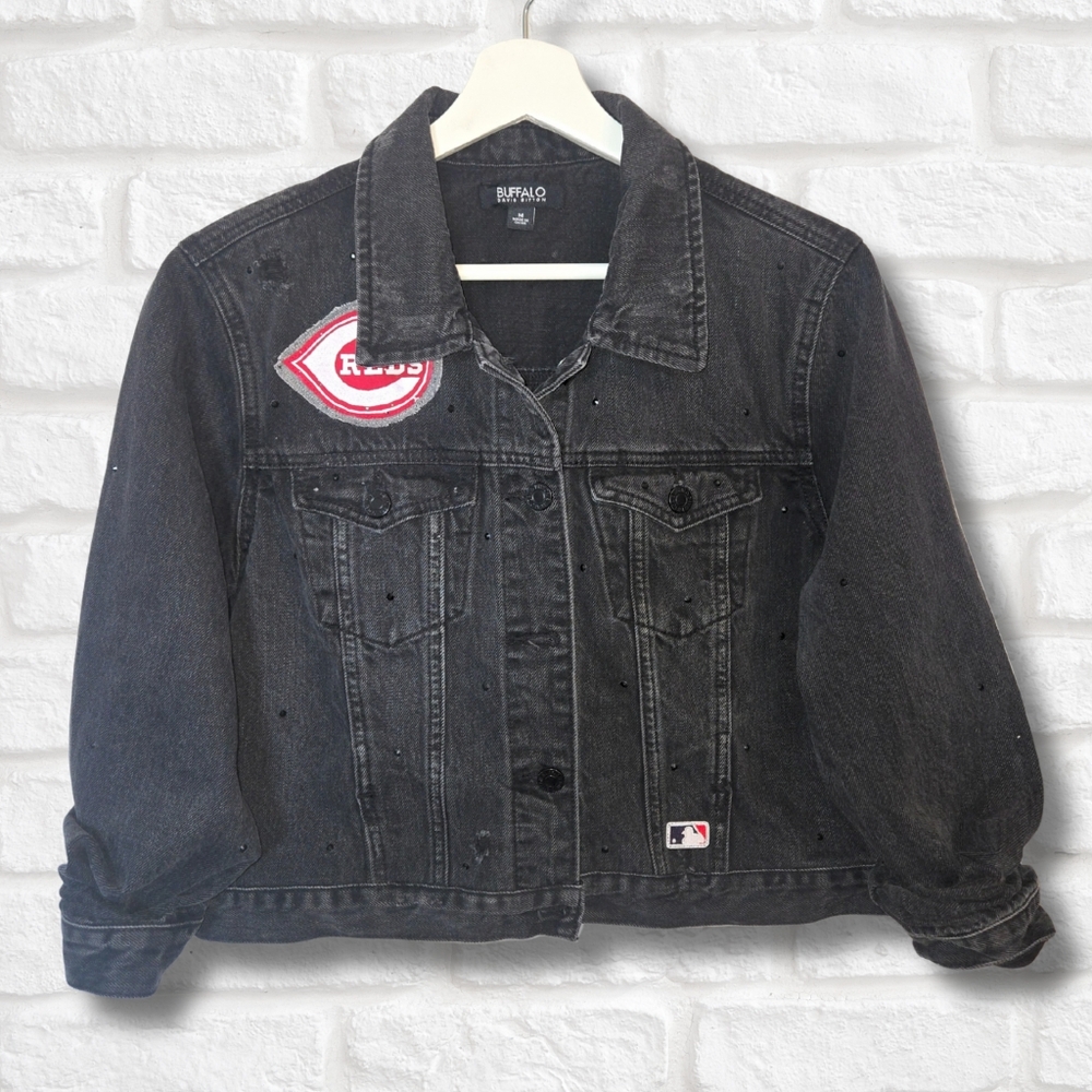 Cincinnati Reds Crop Rhinestone Jacket - Picture 2 of 8